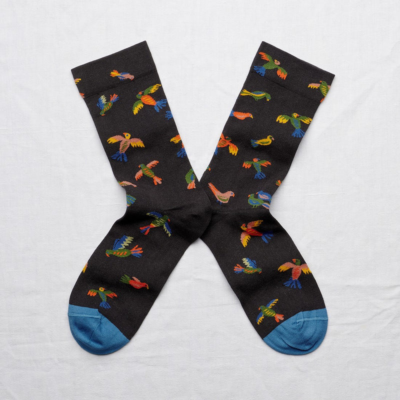 Chaussette Oiseaux Faux Noir