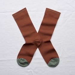 chaussettes - bonne maison -  uni sépia - marron - femme - homme - mixte