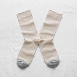 chaussettes - bonne maison -  uni naturel - blanc - femme - homme - mixte