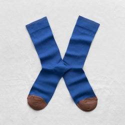 chaussettes - bonne maison -  uni cobalt - bleu - femme - homme - mixte