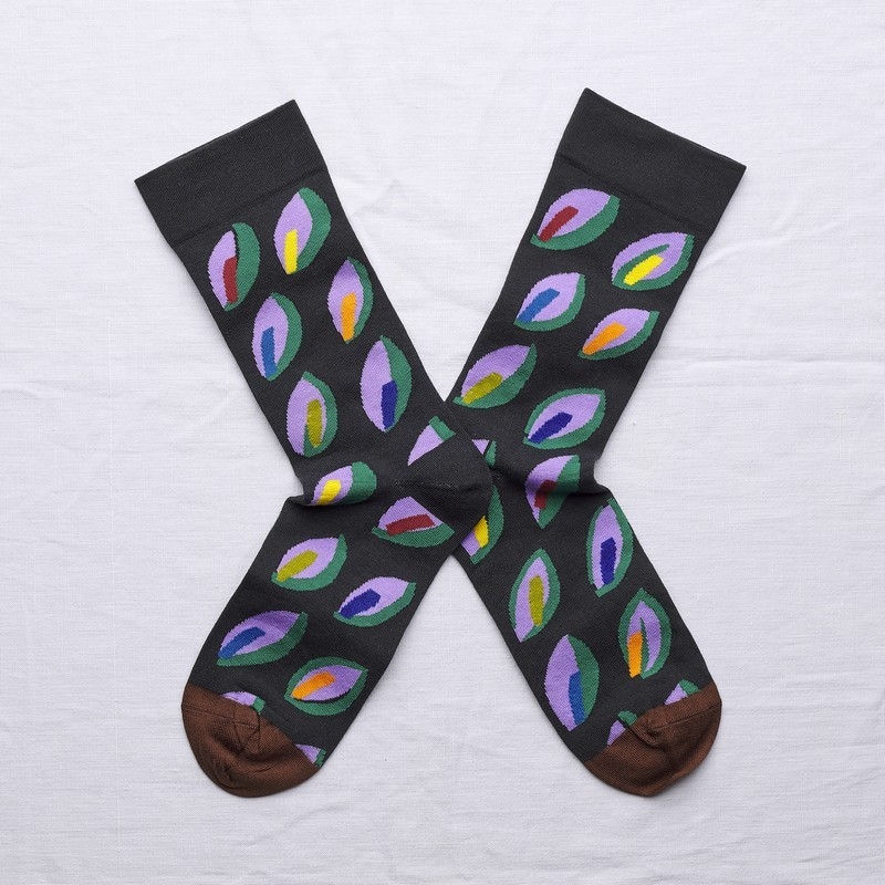 socks - bonne maison -  Leaf - Dark - women - men - mixed