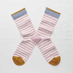 socks - bonne maison -  Stripe - Rosewood - women - men - mixed