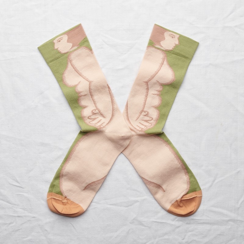 socks - bonne maison -  Nude - Moss - women - men - mixed
