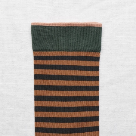 socks - bonne maison -  Stripe - Caramel - women - men - mixed