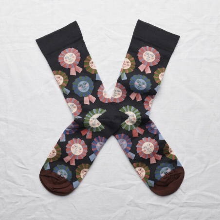 chaussettes - bonne maison -  Rosette - Faux noir - femme - homme - mixte