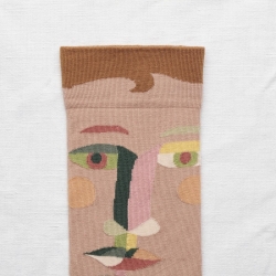 chaussettes - bonne maison -  Visage - Châtaigne - femme - homme - mixte