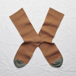 socks - bonne maison -  Plain - Caramel - women - men - mixed