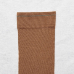 socks - bonne maison -  Plain - Caramel - women - men - mixed