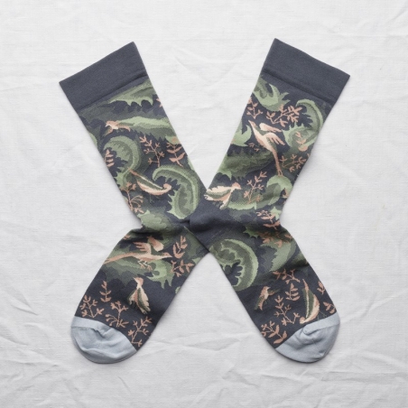 socks - bonne maison - Birds - Steel - women - men - mixed socks - bonne maison - Birds - Steel - women - men - mixed