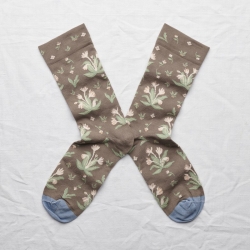 chaussettes - bonne maison -  Bouquet - Taupe - femme - homme - mixte