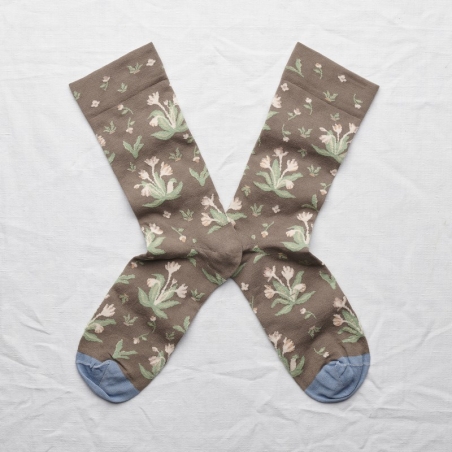 socks - bonne maison - Bouquet - Taupe - women - men - mixed socks - bonne maison - Bouquet - Taupe - women - men - mixed