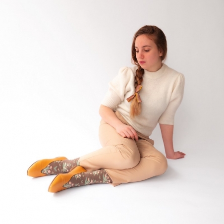 Socks Taupe Bouquet Socks Taupe Bouquet