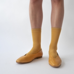 socks - bonne maison -  Plain - Ochre - women - men - mixed