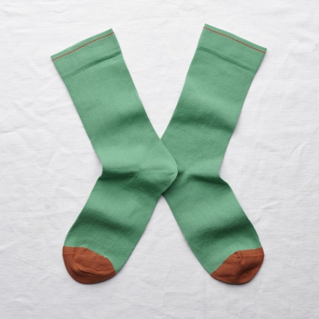 chaussettes - bonne maison -  Uni - Vert Ming - femme - homme - mixte