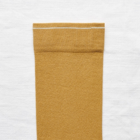 socks - bonne maison -  Plain - Ochre - women - men - mixed