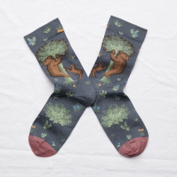 socks - bonne maison -  Bear - Steel - women - men - mixed