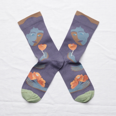 chaussettes - bonne maison - Visage - Nocturne - femme - homme - mixte chaussettes - bonne maison - Visage - Nocturne - femme - homme - mixte