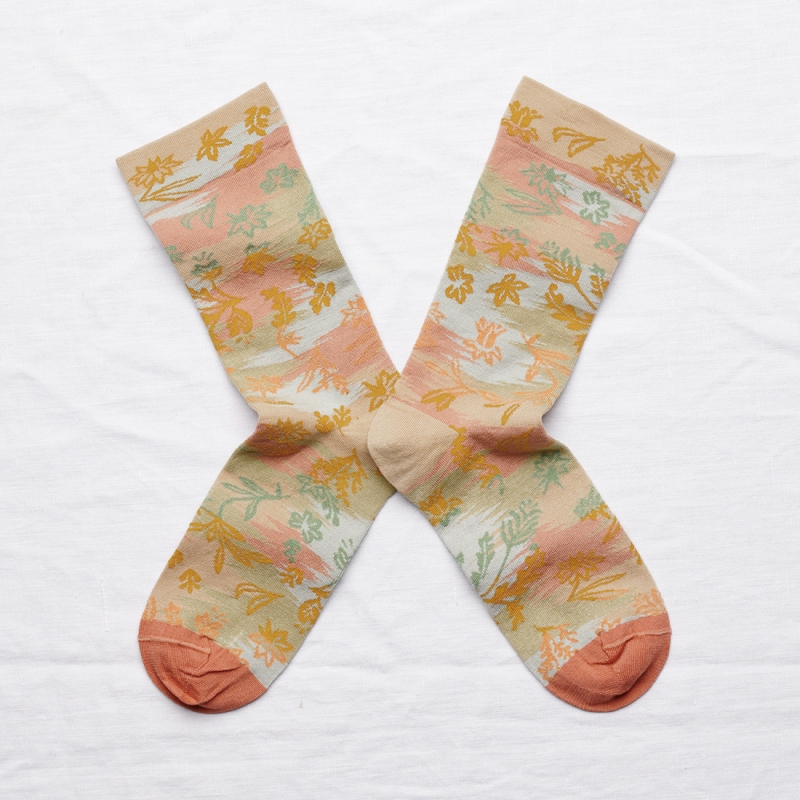 socks - bonne maison -  Domino Paper - Sand - women - men - mixed