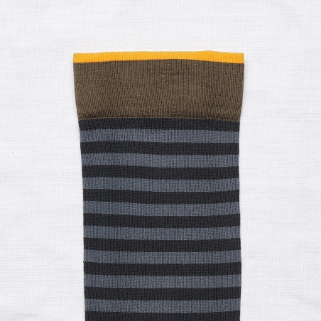 socks - bonne maison -  Stripe - Dark - women - men - mixed