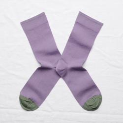 socks - bonne maison -  Plain - Violet - women - men - mixed