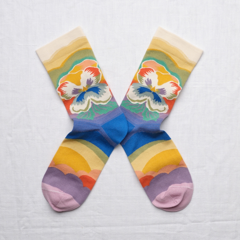 chaussettes - bonne maison -  Pensée - Multico - femme - homme - mixte