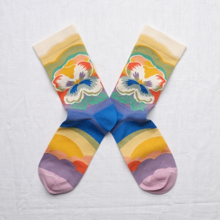 chaussettes - bonne maison - Pensée - Multico - femme - homme - mixte chaussettes - bonne maison - Pensée - Multico - femme - homme - mixte