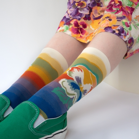 chaussettes - bonne maison - Pensée - Multico - femme - homme - mixte chaussettes - bonne maison - Pensée - Multico - femme - homme - mixte