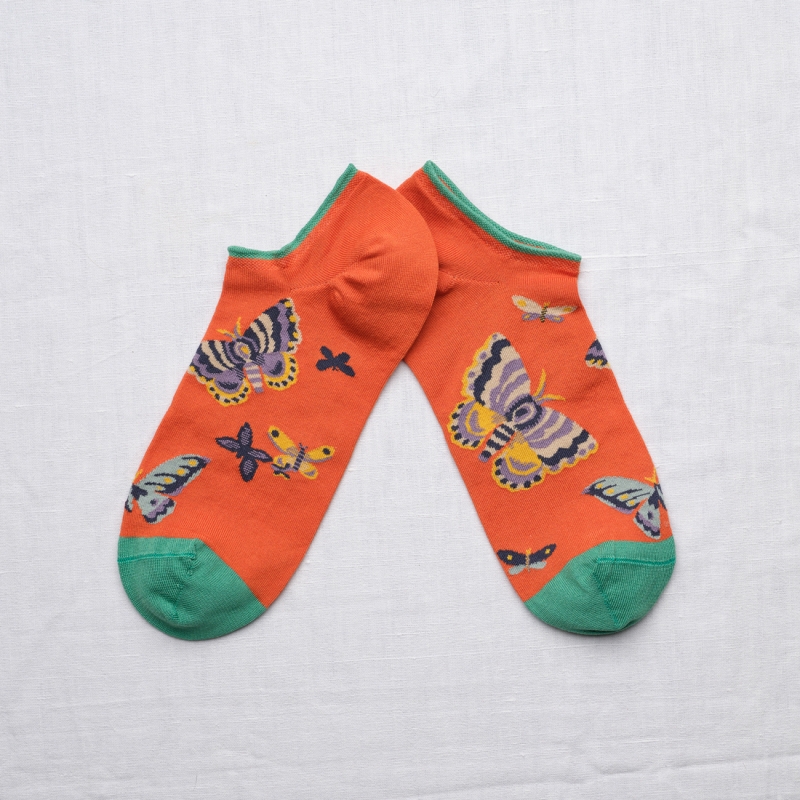 socks - bonne maison -  Butterfly - Orange - women - men - mixed