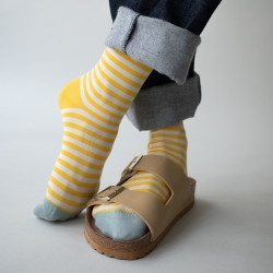 socks - bonne maison -  Mimosa - Stripe - women - men - mixed