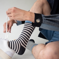 socks - bonne maison -  Night - Stripe - women - men - mixed