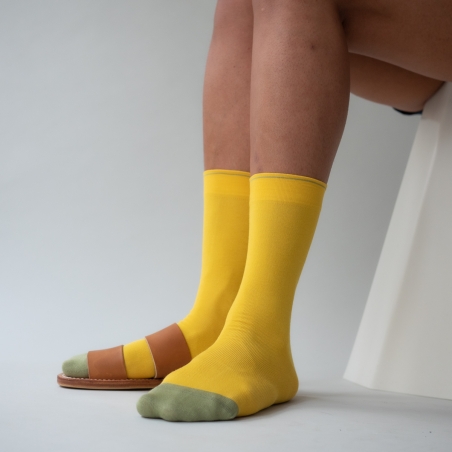 chaussettes - bonne maison -  Uni - Mimosa - femme - homme - mixte