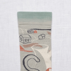 chaussettes - bonne maison -  Paysage - Céladon - femme - homme - mixte