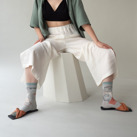 socks - bonne maison - Landslide - Celadon - women - men - mixed socks - bonne maison - Landslide - Celadon - women - men - mixed