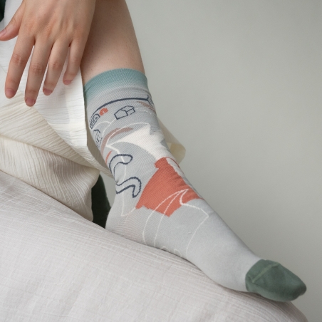 socks - bonne maison - Landslide - Celadon - women - men - mixed socks - bonne maison - Landslide - Celadon - women - men - mixed