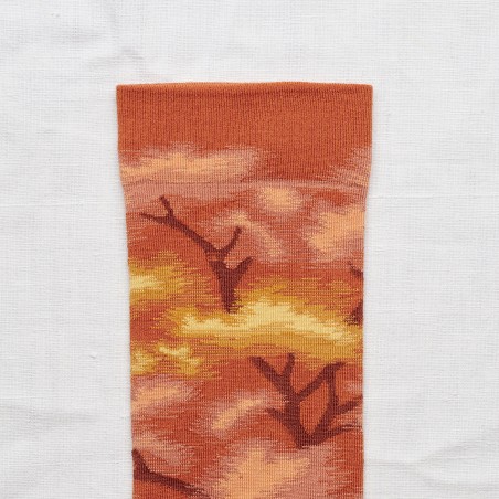chaussettes - bonne maison - Arbre - Orange - femme - homme - mixte chaussettes - bonne maison - Arbre - Orange - femme - homme - mixte