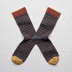 chaussettes - bonne maison -  Rayure - Bleu - femme - homme - mixte