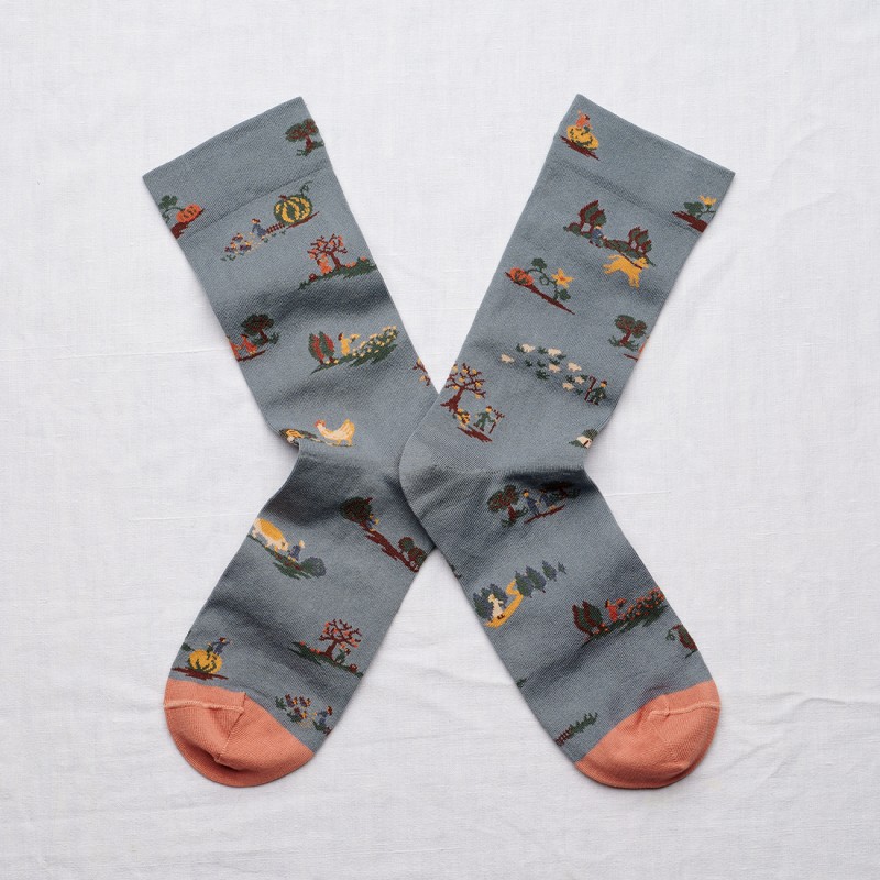 socks - bonne maison -  Seedlings - Grey - women - men - mixed