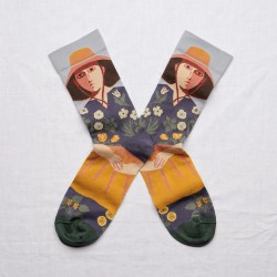 chaussettes - bonne maison -  Tête - Bleu - femme - homme - mixte