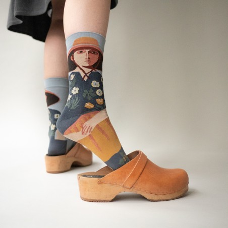 chaussettes - bonne maison -  Tête - Bleu - femme - homme - mixte