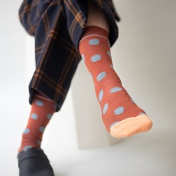 socks - bonne maison -  Polka Dot - Brown - women - men - mixed