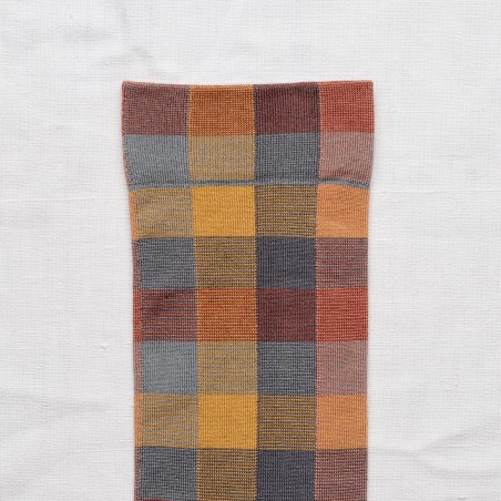 socks - bonne maison - Checks - Brown - women - men - mixed socks - bonne maison - Checks - Brown - women - men - mixed