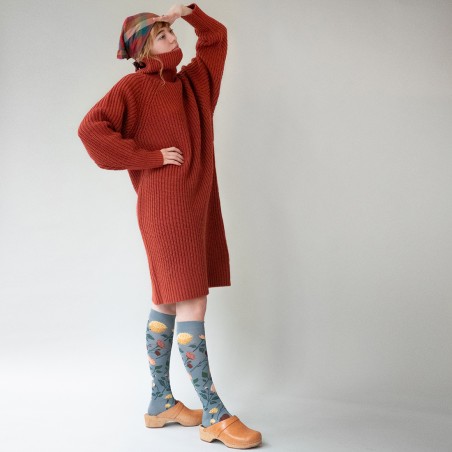 socks - bonne maison - Flower - Grey - women - men - mixed socks - bonne maison - Flower - Grey - women - men - mixed