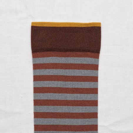 chaussettes - bonne maison - Rayure - Marron - femme - homme - mixte chaussettes - bonne maison - Rayure - Marron - femme - homme - mixte
