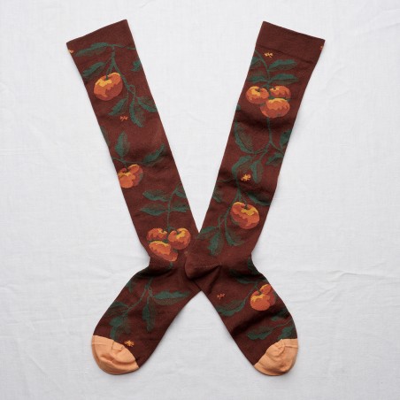 chaussettes - bonne maison - Pomme - Marron - femme - homme - mixte chaussettes - bonne maison - Pomme - Marron - femme - homme - mixte