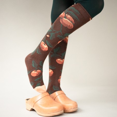 chaussettes - bonne maison - Pomme - Marron - femme - homme - mixte chaussettes - bonne maison - Pomme - Marron - femme - homme - mixte