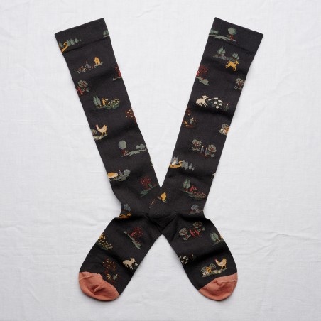socks - bonne maison - Seedlings - Black - women - men - mixed socks - bonne maison - Seedlings - Black - women - men - mixed