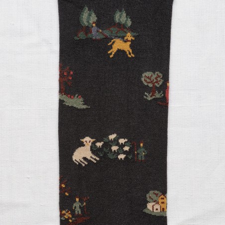 socks - bonne maison - Seedlings - Black - women - men - mixed socks - bonne maison - Seedlings - Black - women - men - mixed