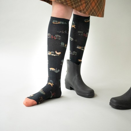 socks - bonne maison - Seedlings - Black - women - men - mixed socks - bonne maison - Seedlings - Black - women - men - mixed