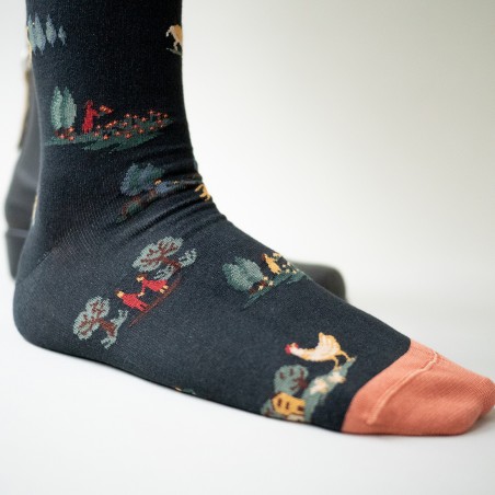 socks - bonne maison - Seedlings - Black - women - men - mixed socks - bonne maison - Seedlings - Black - women - men - mixed