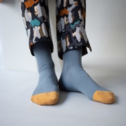 chaussettes - bonne maison -  Uni - Gris - femme - homme - mixte